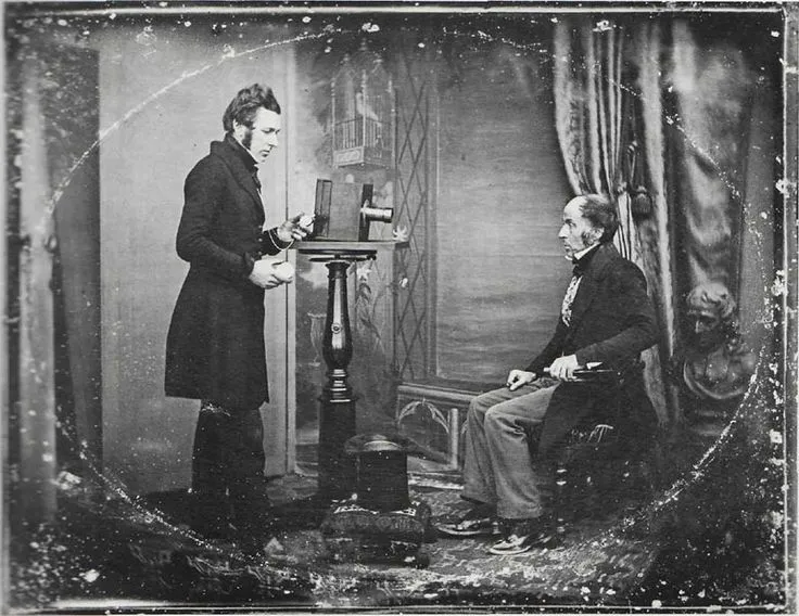 Daguerrotype and Photographer in a Studio