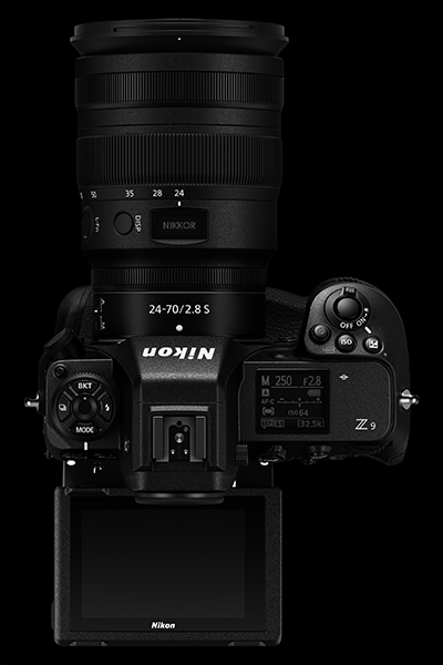 Nikon Z 9 with 24-70mm Lens and flipped up screen